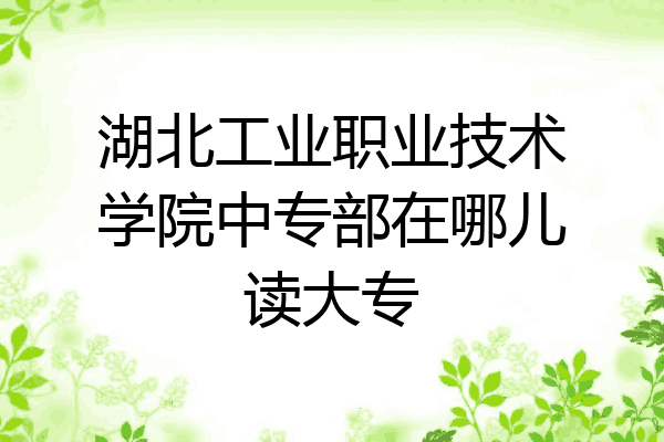湖北工业职业技术学院中专部在哪儿读大专
