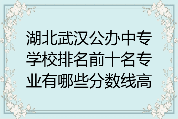 湖北武汉公办中专学校排名前十名专业有哪些分数线高