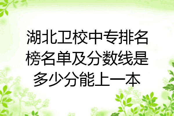 湖北卫校中专排名榜名单及分数线是多少分能上一本