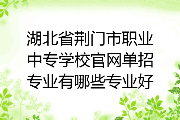 湖北省荆门市职业中专学校官网单招专业有哪些专业好