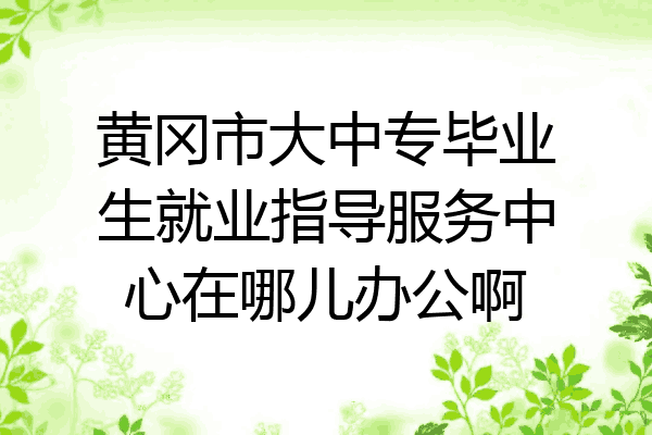 黄冈市大中专毕业生就业指导服务中心在哪儿办公啊