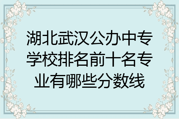 湖北武汉公办中专学校排名前十名专业有哪些分数线