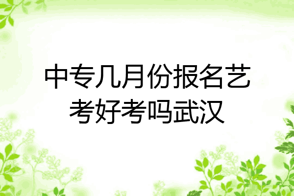 中专几月份报名艺考好考吗武汉
