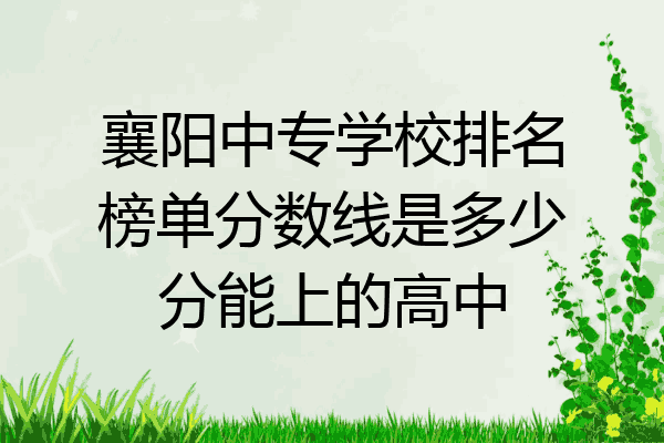 襄阳中专学校排名榜单分数线是多少分能上的高中