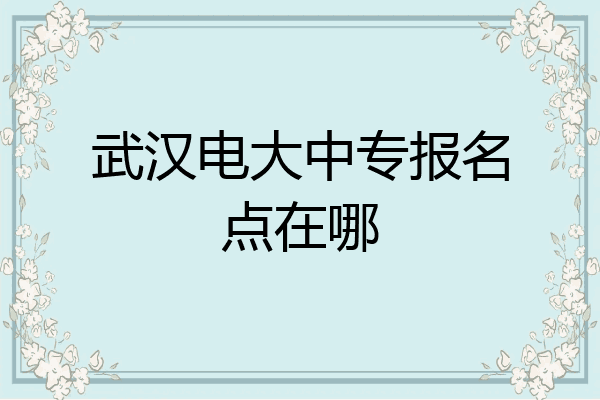 武汉电大中专报名点在哪