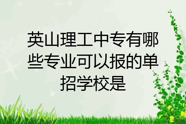 英山理工中专有哪些专业可以报的单招学校是