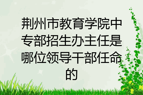 荆州市教育学院中专部招生办主任是哪位领导干部任命的