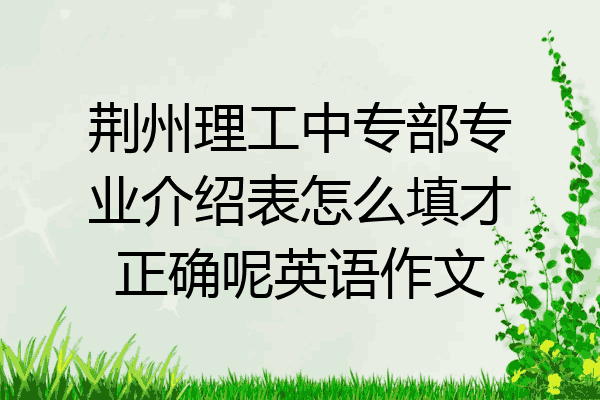 荆州理工中专部专业介绍表怎么填才正确呢英语作文