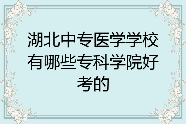 湖北中专医学学校有哪些专科学院好考的