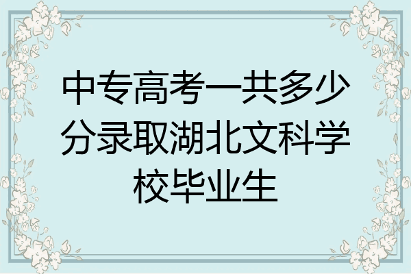 中专高考一共多少分录取湖北文科学校毕业生