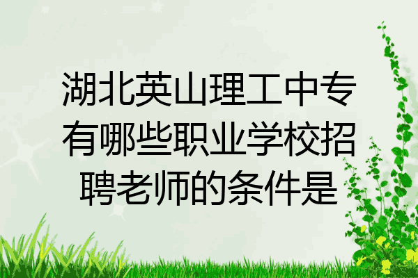 湖北英山理工中专有哪些职业学校招聘老师的条件是