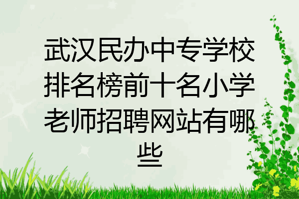 武汉民办中专学校排名榜前十名小学老师招聘网站有哪些