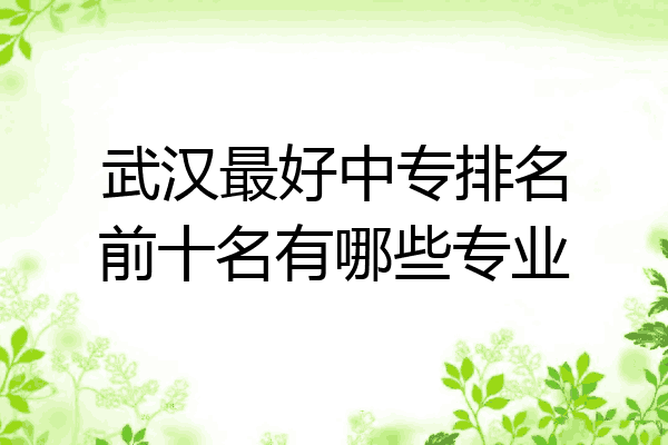 武汉最好中专排名前十名有哪些专业
