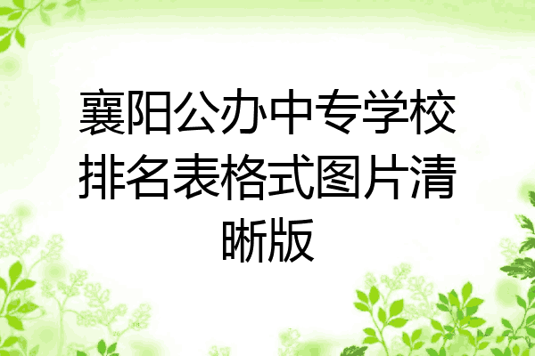 襄阳公办中专学校排名表格式图片清晰版