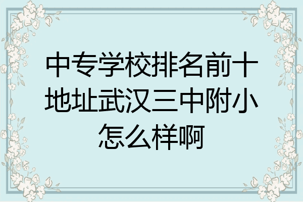 中专学校排名前十地址武汉三中附小怎么样啊