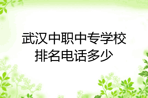 武汉中职中专学校排名电话多少