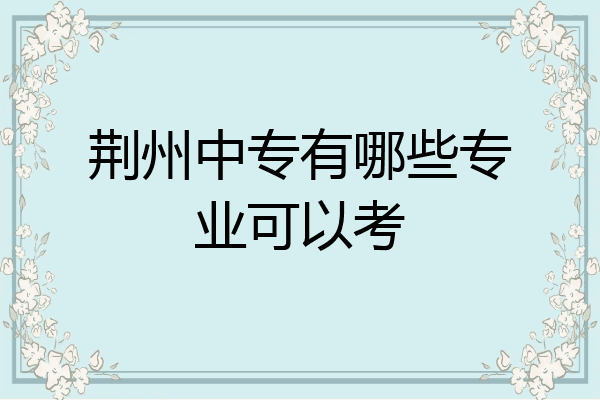 荆州中专有哪些专业可以考