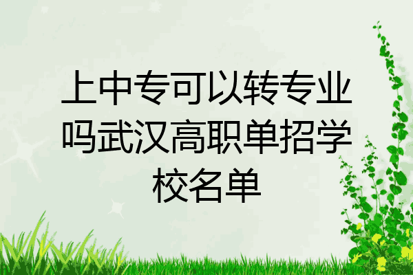 上中专可以转专业吗武汉高职单招学校名单