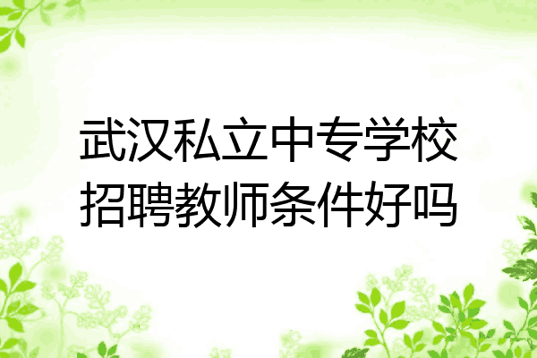 武汉私立中专学校招聘教师条件好吗