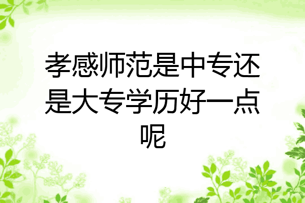 孝感师范是中专还是大专学历好一点呢