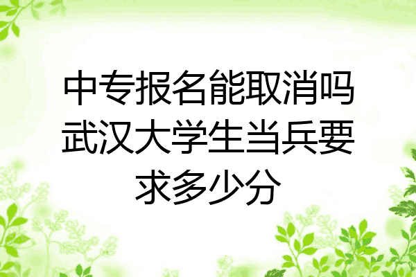 中专报名能取消吗武汉大学生当兵要求多少分
