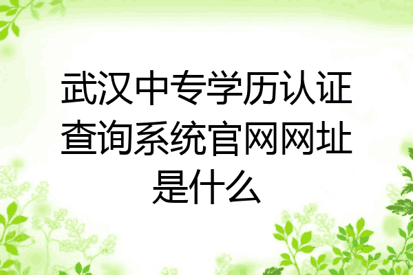 武汉中专学历认证查询系统官网网址是什么