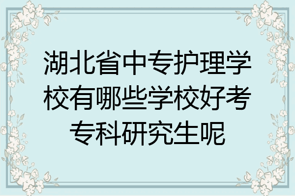 湖北省中专护理学校有哪些学校好考专科研究生呢