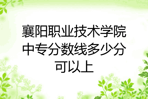 襄阳职业技术学院中专分数线多少分可以上