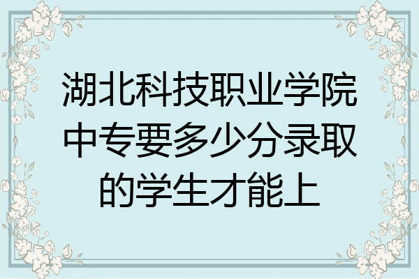 湖北科技职业学院中专要多少分录取的学生才能上
