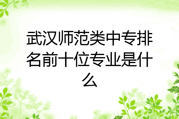 武汉师范类中专排名前十位专业是什么
