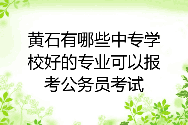 黄石有哪些中专学校好的专业可以报考公务员考试