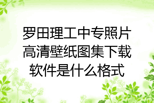 罗田理工中专照片高清壁纸图集下载软件是什么格式