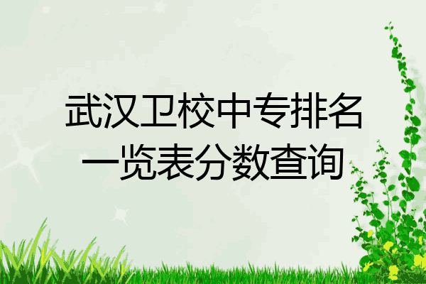 武汉卫校中专排名一览表分数查询