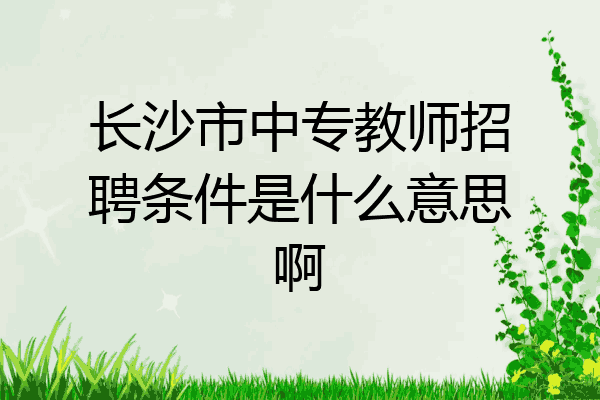 长沙市中专教师招聘条件是什么意思啊