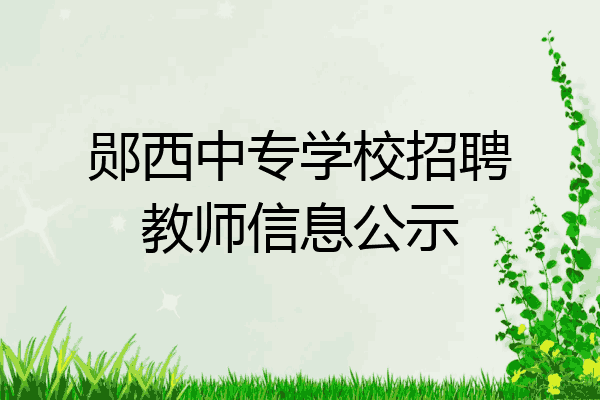 郧西中专学校招聘教师信息公示