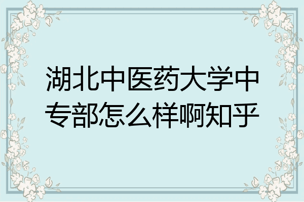 湖北中医药大学中专部怎么样啊知乎