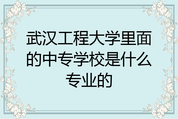 武汉工程大学里面的中专学校是什么专业的