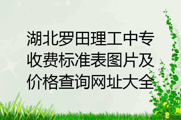 湖北罗田理工中专收费标准表图片及价格查询网址大全