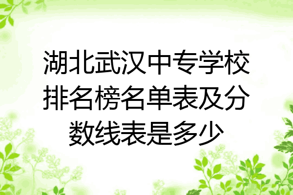 湖北武汉中专学校排名榜名单表及分数线表是多少