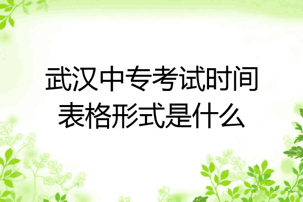 武汉中专考试时间表格形式是什么
