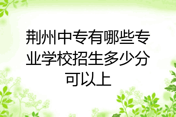 荆州中专有哪些专业学校招生多少分可以上
