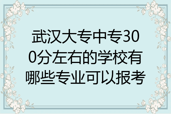 武汉大专中专300分左右的学校有哪些专业可以报考