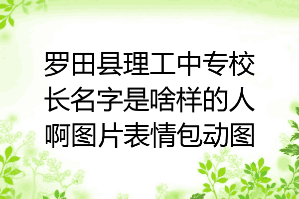 罗田县理工中专校长名字是啥样的人啊图片表情包动图