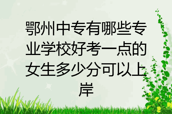 鄂州中专有哪些专业学校好考一点的女生多少分可以上岸