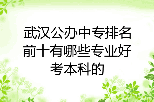 武汉公办中专排名前十有哪些专业好考本科的