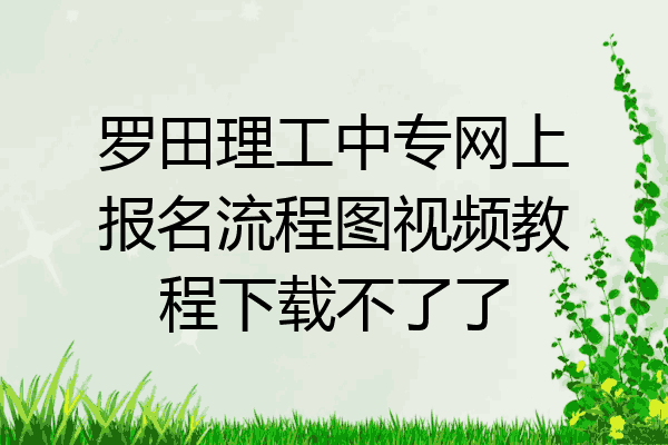 罗田理工中专网上报名流程图视频教程下载不了了