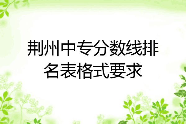 荆州中专分数线排名表格式要求