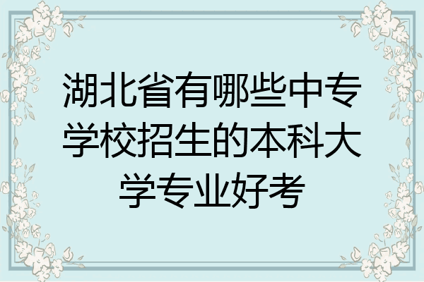 湖北省有哪些中专学校招生的本科大学专业好考