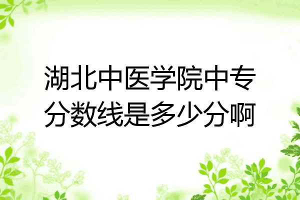 湖北中医学院中专分数线是多少分啊