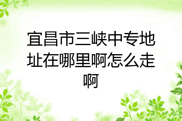 宜昌市三峡中专地址在哪里啊怎么走啊